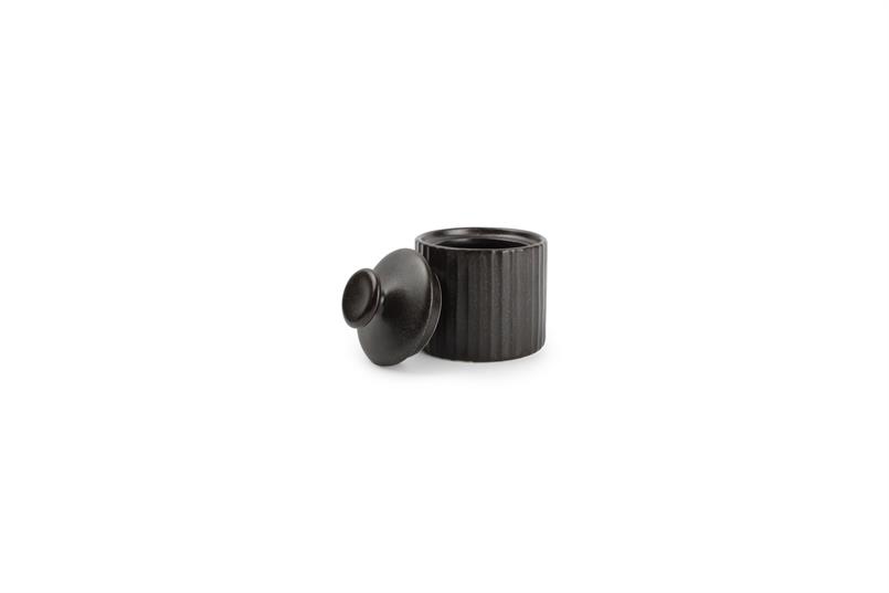 Suikerpot met deksel 6,5xH7,5cm black Aurora set/4